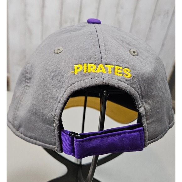 ECU East Carolina Pirates Adidas Strap Back Climalite Hat Cap Purple Gray - Picture 3 of 9